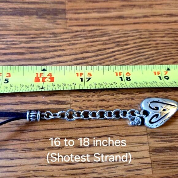 BRIGHTON "Brazilian Hearts" Black, Silver Hearts Necklace STATEMENT MAKING! - Picture 7 of 11